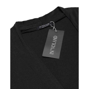 Planet Gates Black / XL Women Cardigan Jacket Plus Size Autumn Open Front Solid Draped Lady Large Long Large Sweater Big Oversized L-5XL