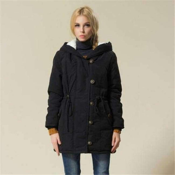 Planet Gates black / XL Women Winter Jackets Cotton Padded Female Version Long Section Cashmere Coat Winter Jackets XXL XXXL XXXXL Parka C1612