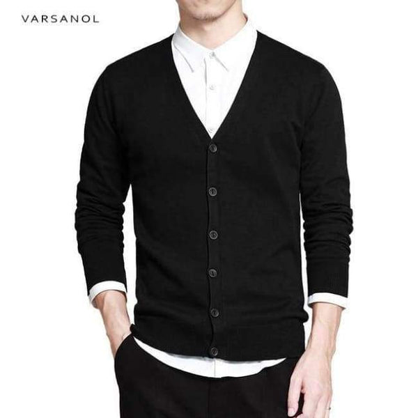 Planet Gates black XR333 / M Varsnaol New Brand Sweater Men V-Neck Solid Slim Fit Knitting Mens Sweaters Cardigan Male 2018 Autumn Fashion Casual Tops Hots