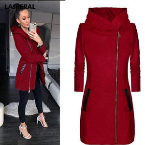 Planet Gates Black / XS Long Sleeve Women Overcoat Fashion Warm Zipper Jacket Outwear Fashion Winter Jacket Women Autumn Hooded Coat With Hat