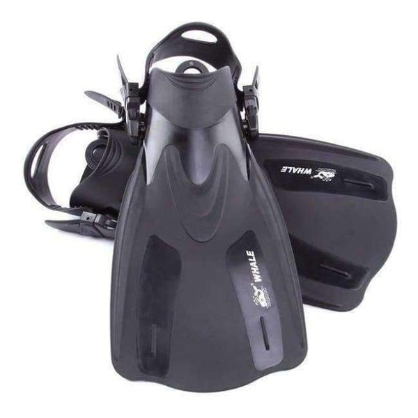 Planet Gates Black XS to M Adult Swimming Fins Short Scuba Snorkeling Shoes Foot Flipper Diving Flippers Diving Fins FN-200 Swim Fins with Heel