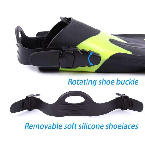 Planet Gates Black XS to M Swim Fins Adult Short Scuba Snorkeling Shoes Swimming Fins Trek Foot Flipper Diving Flippers Diving Fins with Heel