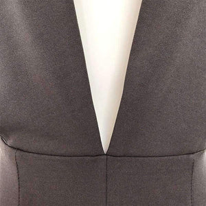 Planet Gates Black / XS / United States New Arrival Summer Jumpsuits for Women 2018 Gray Deep v Neck Fitted Elegant White Sexy Bodycon Jumpsuit Clubwear