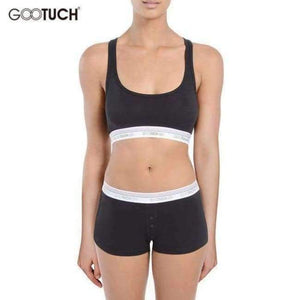 Planet Gates BLACK / XXL Bra & Brief Sets Famous Brand Women Bra & Shorts Lounge Underwear Vest Bra Set Cotton Sexy Bra Suit For Girls 2563