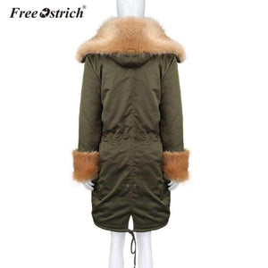 Planet Gates Black / XXL / China Jackets Solid Hooded Fur Casual Warm Thick Winter Jacket Women Long Coat Jaqueta Feminina K3040