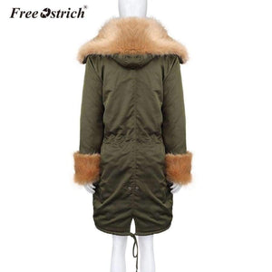 Planet Gates Black / XXL / China Jackets Solid Hooded Fur Casual Warm Thick Winter Jacket Women Long Coat Jaqueta Feminina K3040