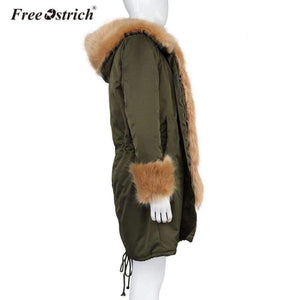 Planet Gates Black / XXL / China Jackets Solid Hooded Fur Casual Warm Thick Winter Jacket Women Long Coat Jaqueta Feminina K3040
