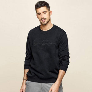 Planet Gates Black / XXL / China Men's hoodies  spring autumn sweatshirt Men's pure color letters round collar cotton embroidery sweatshirts MW-2275