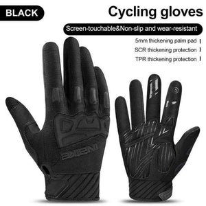 Planet Gates Black / XXL Mountain Bike Gloves Autumn Winter Touch Screen Men Women MTB Bicycle Cycling Gloves Full Finger Shockproof Sport Gloves
