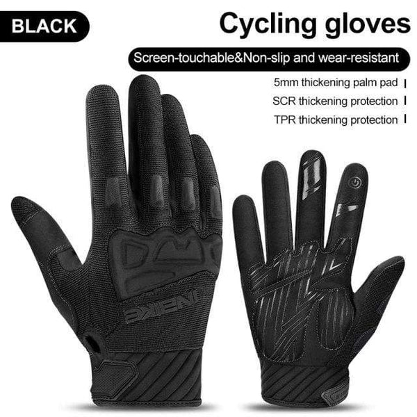 Planet Gates Black / XXL Mountain Bike Gloves Autumn Winter Touch Screen Men Women MTB Bicycle Cycling Gloves Full Finger Shockproof Sport Gloves