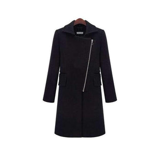 Planet Gates black / XXL New autumn/ winter woolen coat with fur collar black women thicken warm coat outwear T845