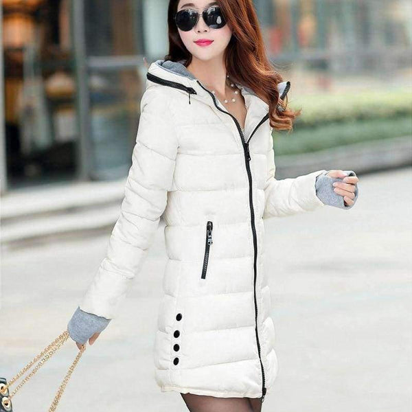 Planet Gates Black / XXL Parkas Winter Women Fashion Thickening Hooded Winter Jacket Womens Slim Fit Cotton Coat Overcoat Plus Size 13 Colors