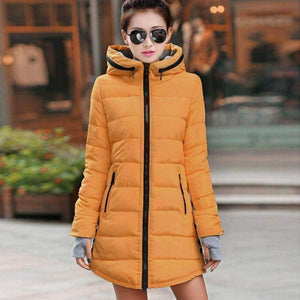 Planet Gates Black / XXL Parkas Winter Women Fashion Thickening Hooded Winter Jacket Womens Slim Fit Cotton Coat Overcoat Plus Size 13 Colors
