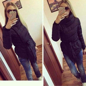 Planet Gates Black / XXL Winter jacket women 2018 New Fashion irregular parka women High Neck Button winter coat Warm Jacket Female Overcoat