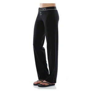 Planet Gates BLACK / XXL Womens Soft Sleep Bottoms Pijama Pants Autumn Winter Sleepwear Pants Plus Szie Lounge Pants Pyjamas Women Homewear Trousers 8943