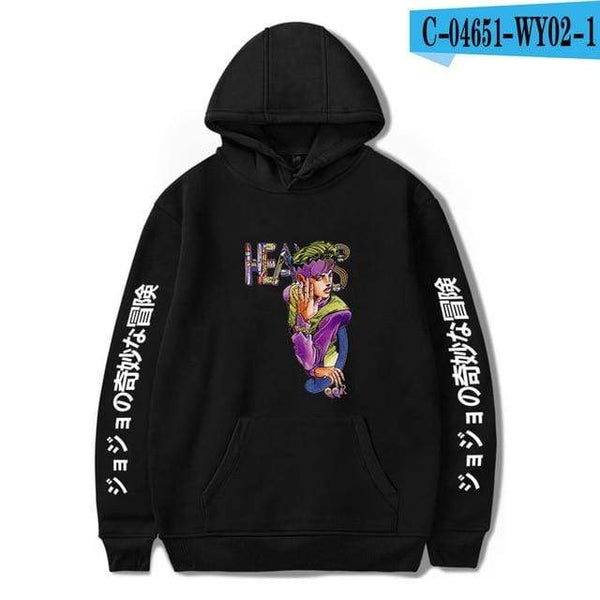 Planet Gates black / XXS JoJo's Bizarre Adventure Hoodies Sweatshirts Men Women Harajuku Hoodies Anime Fashion Hoodie Japanese Streetwear Cartoon Hoodies