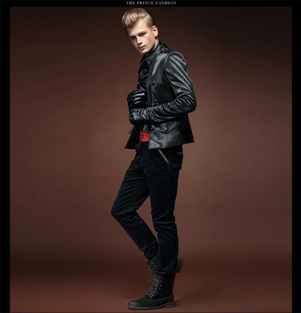 Planet Gates BLACK / XXXL Jacket Men  Autumn Designer Fashion Epaulet Night Club Stage Winds Men's Short Coats Black