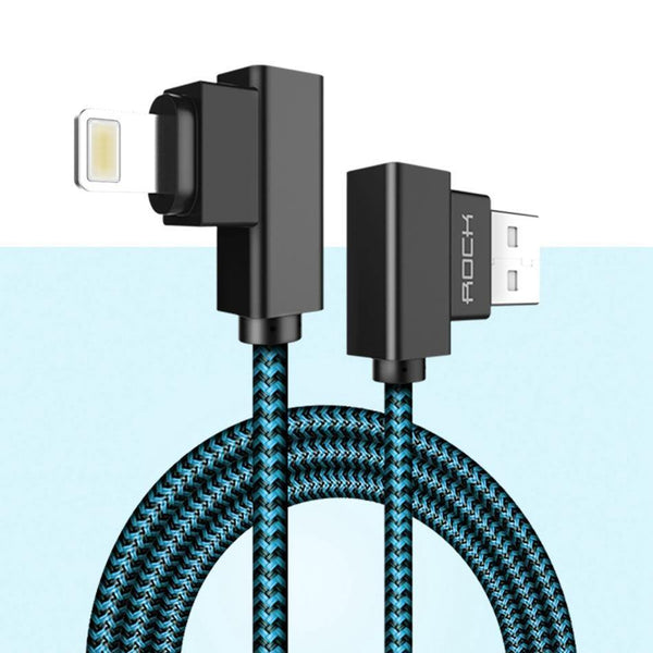 Planet Gates black Yellow / 30cm ROCK Mobile Phone USB Cable for iPhone X 8 7 6 5 Plus 90 Degree Right Angle 2.1A Fast Charger Sync Cord for iPad 2 3 4 Air Pro