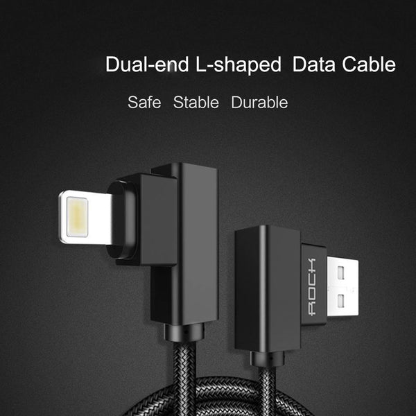 Planet Gates black Yellow / 30cm ROCK Mobile Phone USB Cable for iPhone X 8 7 6 5 Plus 90 Degree Right Angle 2.1A Fast Charger Sync Cord for iPad 2 3 4 Air Pro