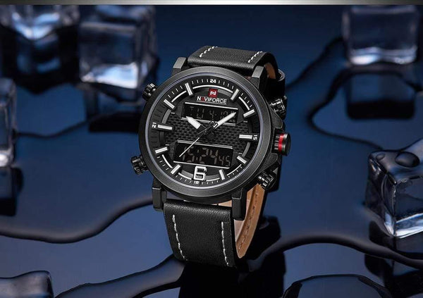 Planet Gates Black Yellow Men's Fashion Sport Watch Men Leather Waterproof Quartz Watches Male Date LED Analog Clock Relogio Masculino