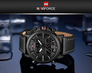 Planet Gates Black Yellow Men's Fashion Sport Watch Men Leather Waterproof Quartz Watches Male Date LED Analog Clock Relogio Masculino