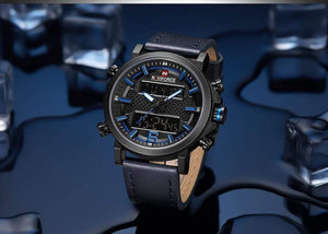 Planet Gates Black Yellow Men's Fashion Sport Watch Men Leather Waterproof Quartz Watches Male Date LED Analog Clock Relogio Masculino