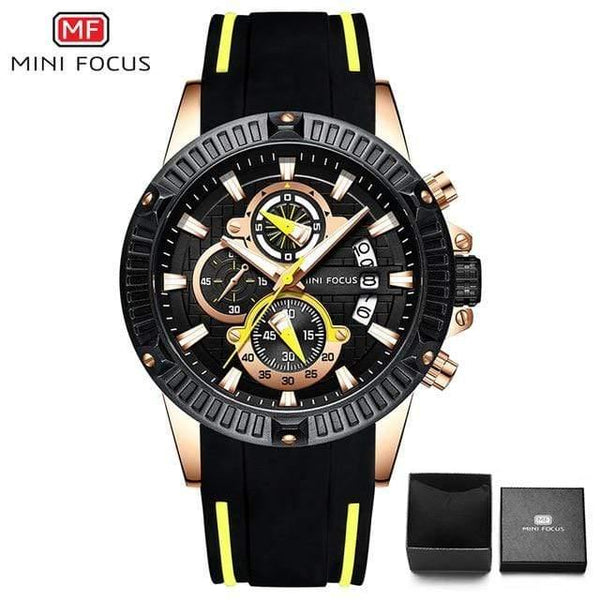Planet Gates black yellow Men's Wristwatch Quartz Watch Men Waterproof Silicone Sport Wrist Watches Men Luxury Brand Relogio Masculino