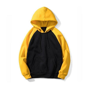 Planet Gates Black Yellow / S Streetwear Patchwork Hoodie Men Hip Hop Hooded Solid Slim Fit Casual Hoody Mens Hoodies Sweatshirts EU Size