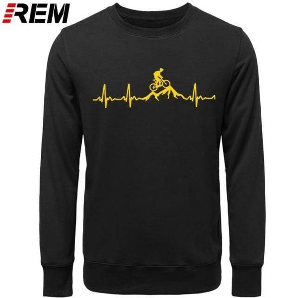 Planet Gates BLACK YELLOW / XS Hoodies Mountain Bike Heartbeat Funny MTB Dirt Bike Plus Custom LONG Sleeve Men's Fashion Family Cotton Hoodies, Sweatshirts