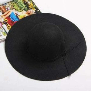 Planet Gates Black YIFEI New Pillbox Hat Women Wide Brim Felt Bowler Fedora Hat Floppy Sun Bowknot Cloche Cap Women's Large Hat 10 Colors outdoor