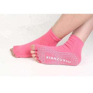 Planet Gates Black Yoga Socks Female Cotton Sports Socks Open Toe Anti Slip Yoga Pilates Exercises Fitness Sportswear Socks