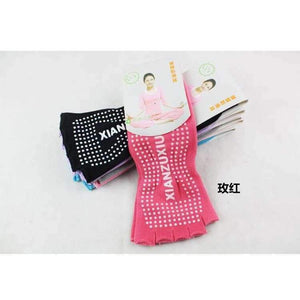 Planet Gates Black Yoga Socks Female Cotton Sports Socks Open Toe Anti Slip Yoga Pilates Exercises Fitness Sportswear Socks