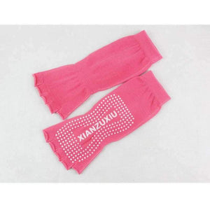 Planet Gates Black Yoga Socks Female Cotton Sports Socks Open Toe Anti Slip Yoga Pilates Exercises Fitness Sportswear Socks