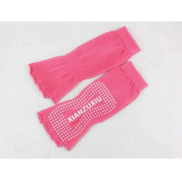 Planet Gates Black Yoga Socks Female Cotton Sports Socks Open Toe Anti Slip Yoga Pilates Exercises Fitness Sportswear Socks