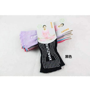 Planet Gates Black Yoga Socks Female Cotton Sports Socks Open Toe Anti Slip Yoga Pilates Exercises Fitness Sportswear Socks