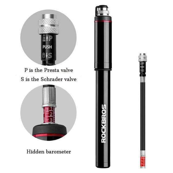 Planet Gates Black1 / China Cycling Bike Bicycle Mini Pump 150 PSI Aluminum Alloy Portable With Pressure Gauge Inflator Bike Tire Pump Presta Valve