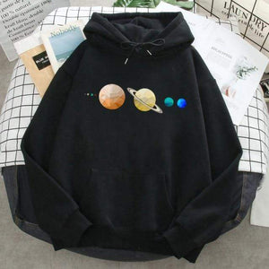 Planet Gates Black1 / M Solar System Planets Colour Mens Sweatshirt O-neck Hip Hop Hoodie Leisure Polyester Clothing  Autumn Moletom Masculino