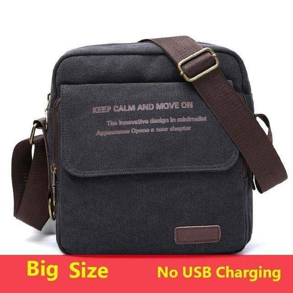 Planet Gates black1 No USB Bag High Quality Men Canvas Shoulder Bag Casual Travel Men's Crossbody Bag Male Messenger Bags 3 Size