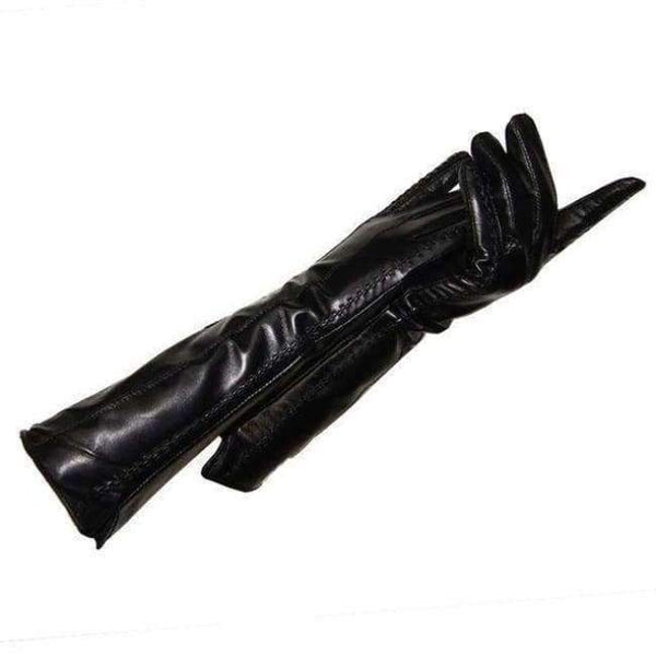 Planet Gates black2 / 6 1/2 CHING YUN 2017 winter lady fashion sheepskin Arm sleeve women genuine leather mittens female long style Elbow Gloves 40cm