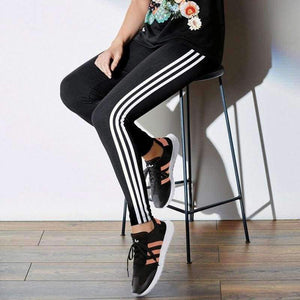 Planet Gates Black2 / L Leggings Casual Cotton Striped Fitness High Waist  Leggings Women Pants Big Stretch Legging Female Fashion leggins mujer