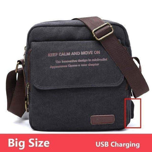 Planet Gates black2  USB Bag High Quality Men Canvas Shoulder Bag Casual Travel Men's Crossbody Bag Male Messenger Bags 3 Size