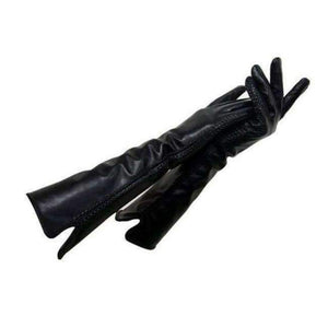 Planet Gates black3 / 6 1/2 CHING YUN 2017 winter lady fashion sheepskin Arm sleeve women genuine leather mittens female long style Elbow Gloves 40cm