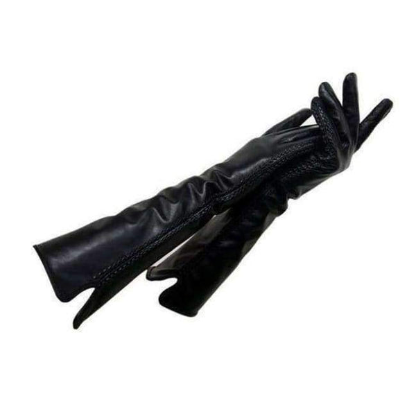 Planet Gates black3 / 6 1/2 CHING YUN 2017 winter lady fashion sheepskin Arm sleeve women genuine leather mittens female long style Elbow Gloves 40cm