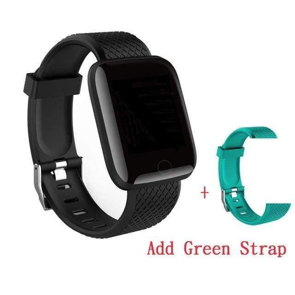 Planet Gates BlackaddGreenStrap Smart Watch Heart Rate Sleep Monitor Fitness Tracker Blood Pressure Blood oxygen Sports Smartwatch For Android IOS