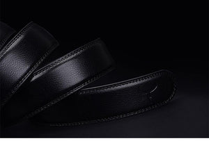 Planet Gates blackCZ070 / 110cm Cow genuine leather men's belt cowhide strap for male automatic buckle belts for men alloy buckle belts