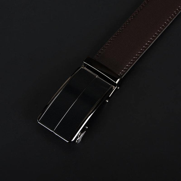 Planet Gates blackCZ070 / 110cm Cow genuine leather men's belt cowhide strap for male automatic buckle belts for men alloy buckle belts