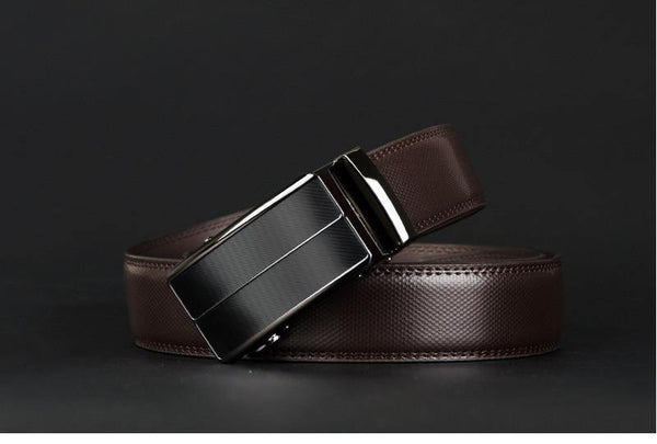 Planet Gates blackCZ070 / 110cm Cow genuine leather men's belt cowhide strap for male automatic buckle belts for men alloy buckle belts