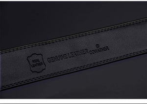 Planet Gates blackCZ070 / 110cm Cow genuine leather men's belt cowhide strap for male automatic buckle belts for men alloy buckle belts