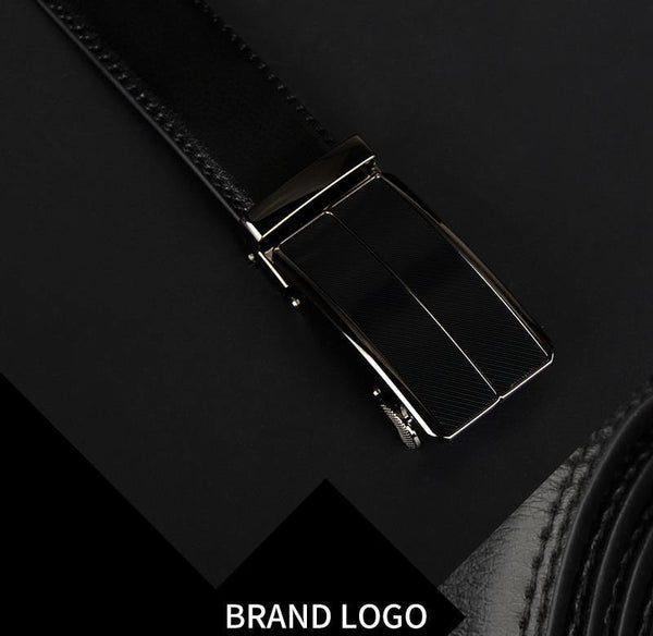 Planet Gates blackCZ070 / 110cm Cow genuine leather men's belt cowhide strap for male automatic buckle belts for men alloy buckle belts