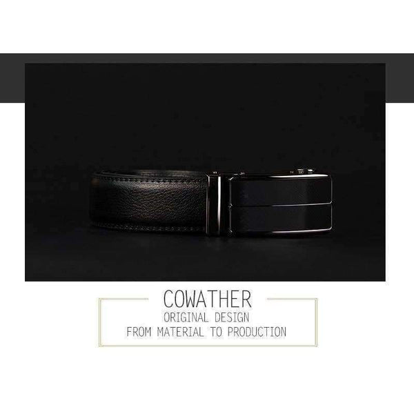 Planet Gates blackCZ070 / 110cm COWATHER New Arrival  cow genuine leather men's belt cowhide strap for male automatic buckle belts for men alloy buckle belts